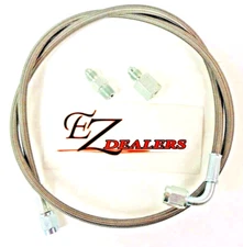 36" Braided Line Gauge Line Kit Str. x 90 degree Oil Fuel Pressure 1/8" NPT 3 AN