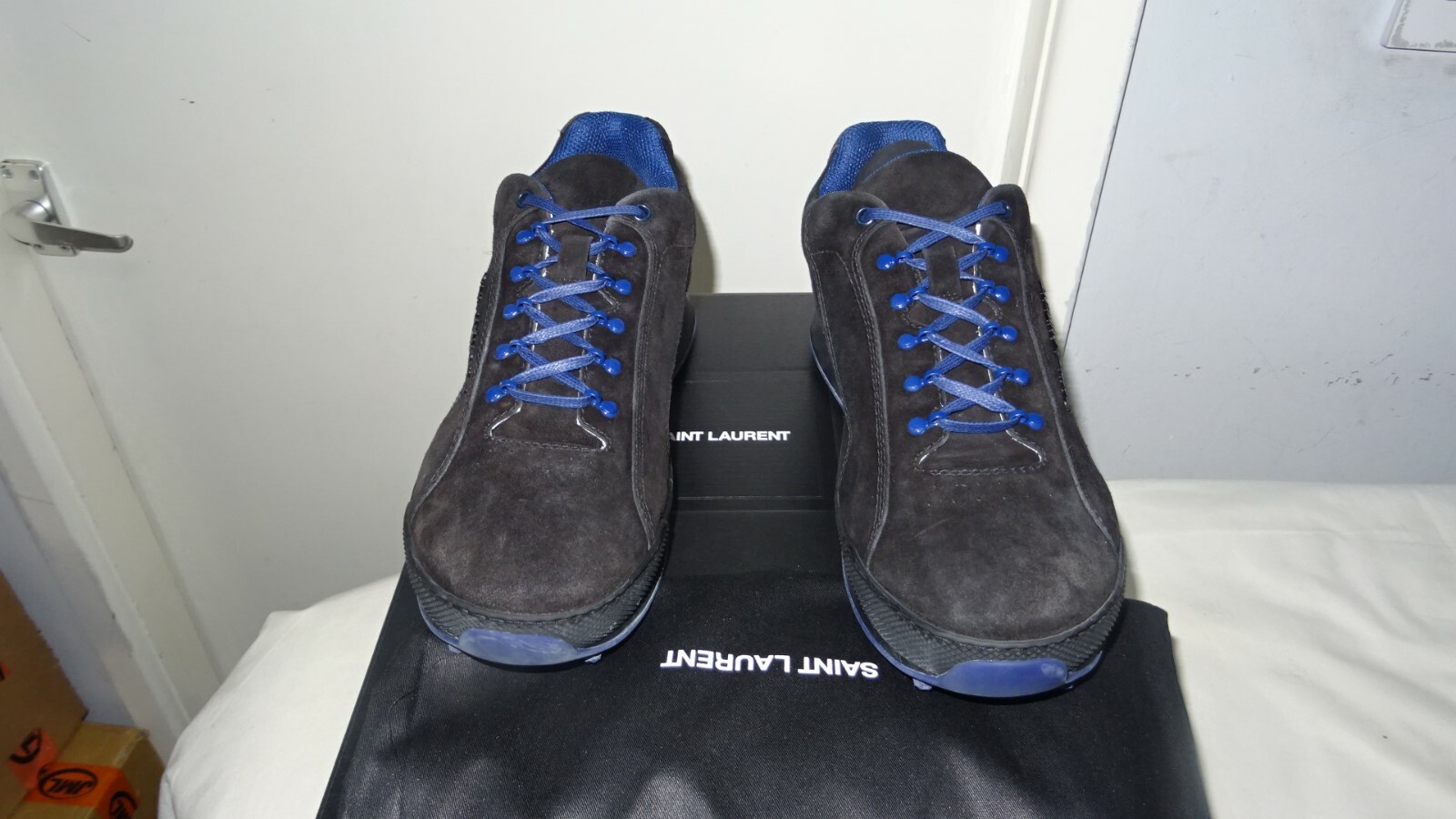 Saint Laurent Made in Italy Sneaker Uomo Jump Low Top Nero Pelle Scamosciata £690