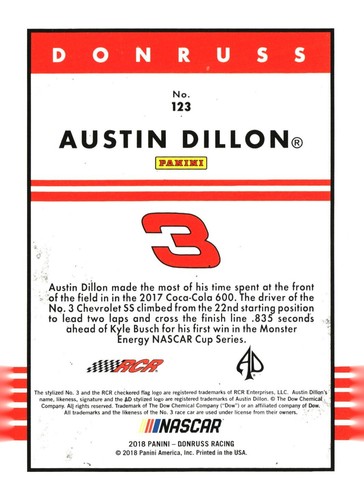 2018 Panini Donruss Racing - Serial Number Cards - PYC - pick from list - Picture 498 of 500