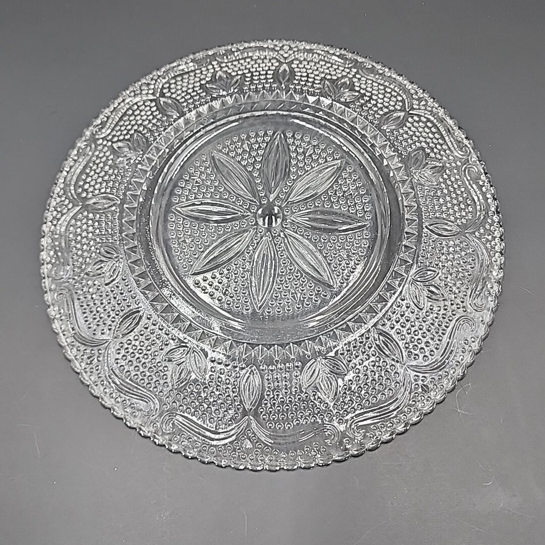Federal Glass Heritage Clear Pressed Glass Dinner Plates 91/4" Set of