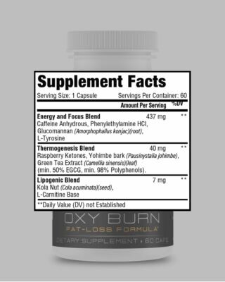 l carnitine green tea yohimbe OXY-BURN FAT LOSS FORMULA RaeSun Botanics Yohimbine HCL Bark