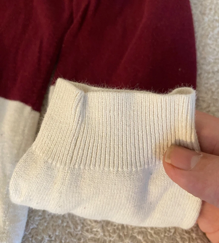 VTG Le Tigre Fox Heart Sweater 100% Cotton Women's Medium Retro 70s 80s Burgundy - Image 4 of 4