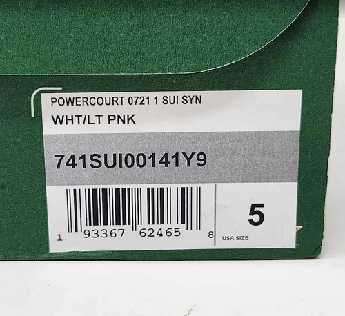 Toddler girl's 5 Lacoste powercourt white pink gator sneakers shoes