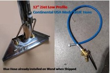 Carpet Clean Wand 12" 2 J Jet 1.5 Tube Portable Continental USA made Blue Hose