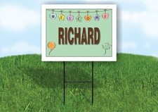 RICHARD WELCOME BABY GREEN 18 in x 24 in Yard Sign Road Sign with Stand