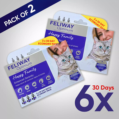 6x Feliway Optimum 30 Day Refill 48ml Nachfüllflakon Katzen Cat Calming 