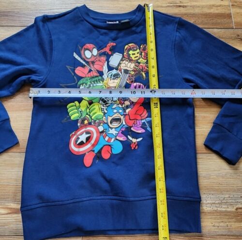 Avengers Sweatshirt Kids M Blue Crewneck Marvel NEW - Picture 4 of 5
