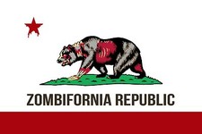 California Republic Flag Zombie Bear Parody T-Shirt