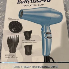 Babyliss Pro Nano Titanium Hair Dryer 1875W - Minimizes Frizz . Open Box