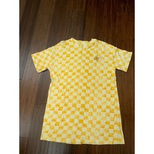 Urban Outfitters Yellow T-Shirt Dress Checkered Pattern Size S