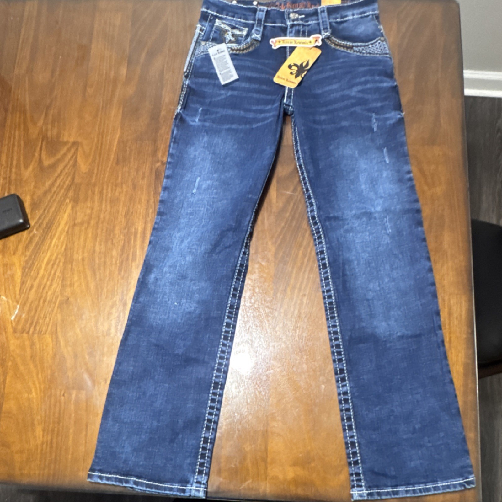 Blue Denim Size 16 Embroidered Accents
