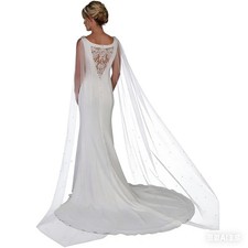 Wedding Wrap Shrug Shawls Stole Boleros Cape Capelet Rhinestone Bride Off-white