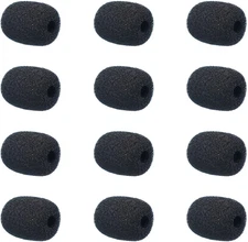 12 Pack Foam Microphone Windscreen, Black Mini Mic Foam Covers for Small Lapel L