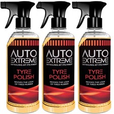 3 x Auto Extreme Tyre Polish Revives the Look Tired Rubber 720ml Trigger Bottle