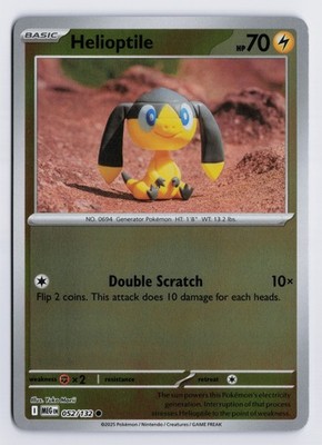 Helioptile - MEG #052/132 ME01: Mega Evolution Reverse Holofoil NM