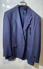 Stafford Mens Blue Long Sleeve Notch Lapel Two-Button Blazer Size 48L With Tags