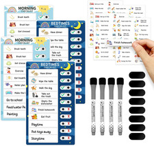 Chore Chart for Kids: Dry Erase Visual Schedule, Magnetic Bedtime/Morning Routin