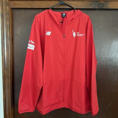 New Balance XL 2023 TCS NYC MARATHON Red Medical Team Windbreaker Jacket 