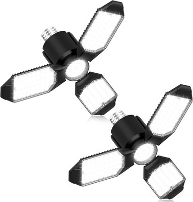 8000LM LED Garage Light Bulbs 2-Pack with Deformable Design
