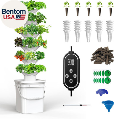 Vertical Hydroponics Growing System Kit, Indoor Outdoor Gardening System Kits, H