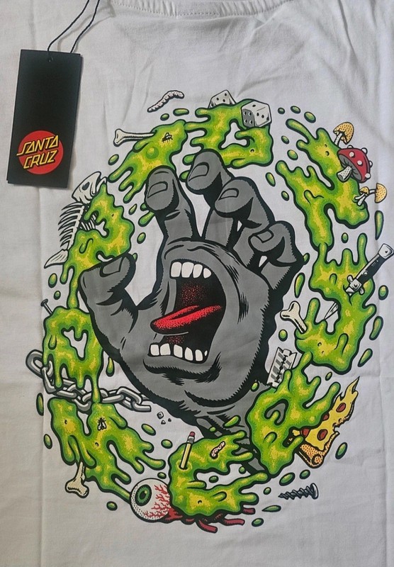 SANTA CRUZ T SHIRT NEW SLIME SCREAM XL White RAD Street Skate Skateboard Wear SC