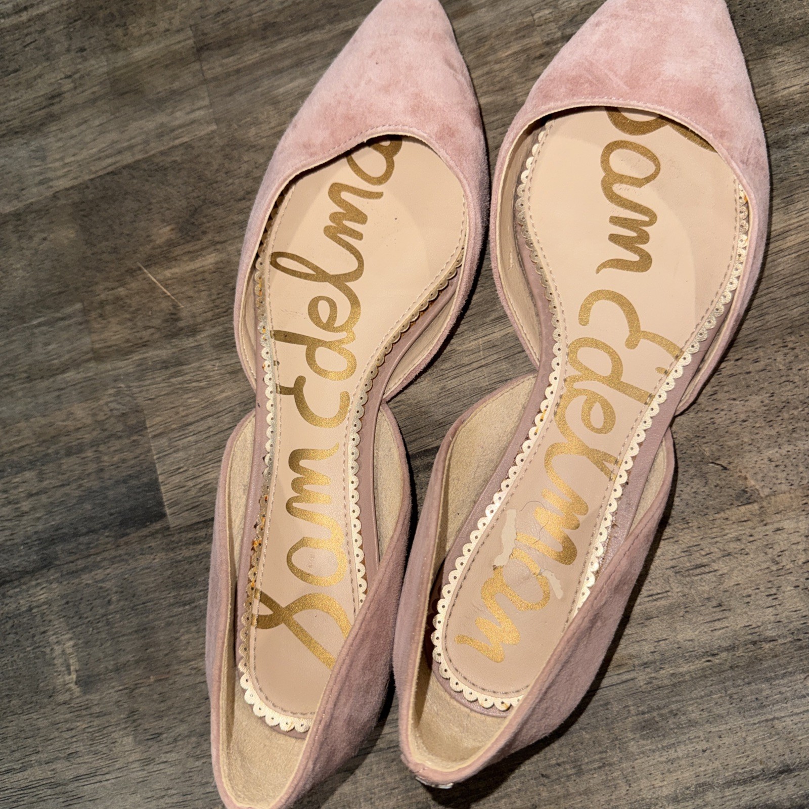 Sam Edelman Rodney D’Orsay Flats Women’s Size 8 Blush Pink Suede Pointed Toe