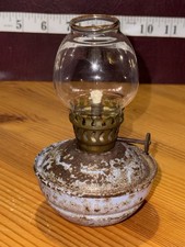 VINTAGE Blue KELLY PIXIE NURSERY OIL LAMP COMPLETE WITH GLASS SHADE 