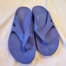 OOFOS Sport Recovery Sandals Flip Flops Comfort Blue Purple Womens 8
