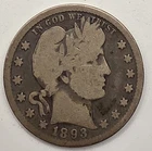 《Silver》1893-S USA BARBER QUARTER -- .1808 OZ of SILVER!!!