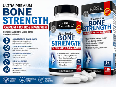 Bone Strength Supplement Calcium D3 K2 Magnesium Zinc for Men & Women
