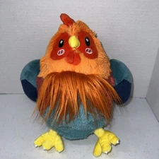 Squishable 11" Plush Rooster Colorful Round Orange Blue Chicken Stuffed Animal