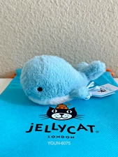 AUTHENTIC‼️ Jellycat Fluffy Whale Mini Tiny Plush Toy NWT & Bag - FAST SHIPPING