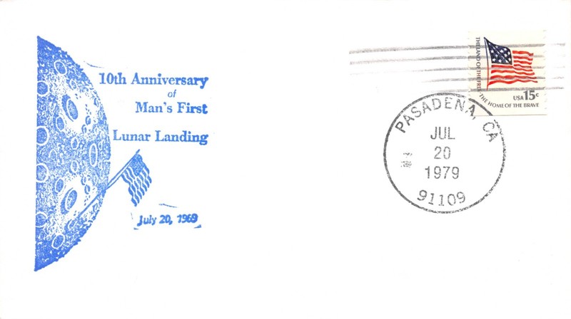 APOLLO 11 10th ANNIV. 7/20/79 HALF-MOON/FLAG CACHET FT. MCHENRY STAMP SC# 1616C