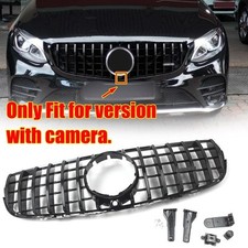 Black GT Grille W/Camera For BENZ W253 X253 GLC300 GLC350 GLC400 SUV 2016-2019