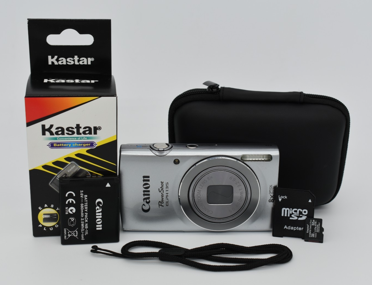 Canon PowerShot ELPH 135 Silver Digital Camera 16MP 8x Optical