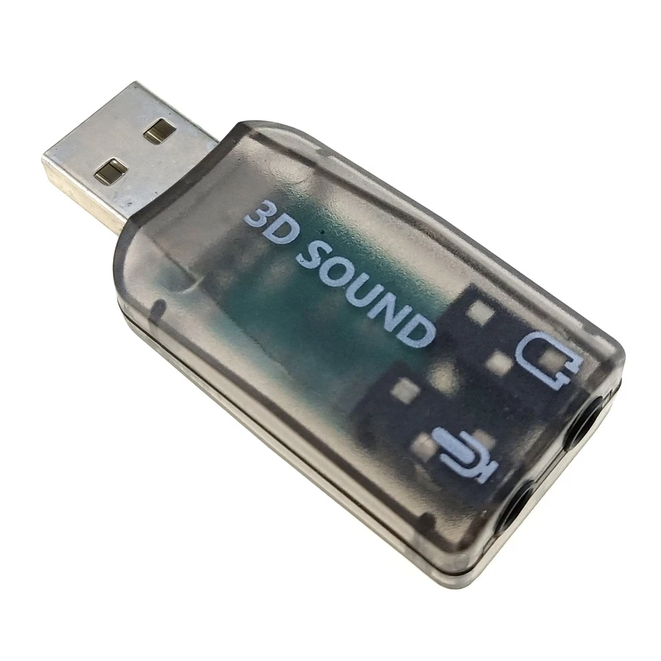 PC USB Audio Card Virtual 5.1CH Surround Sound Stereo Adapter 3.5mm Input Output - Image 4 of 4
