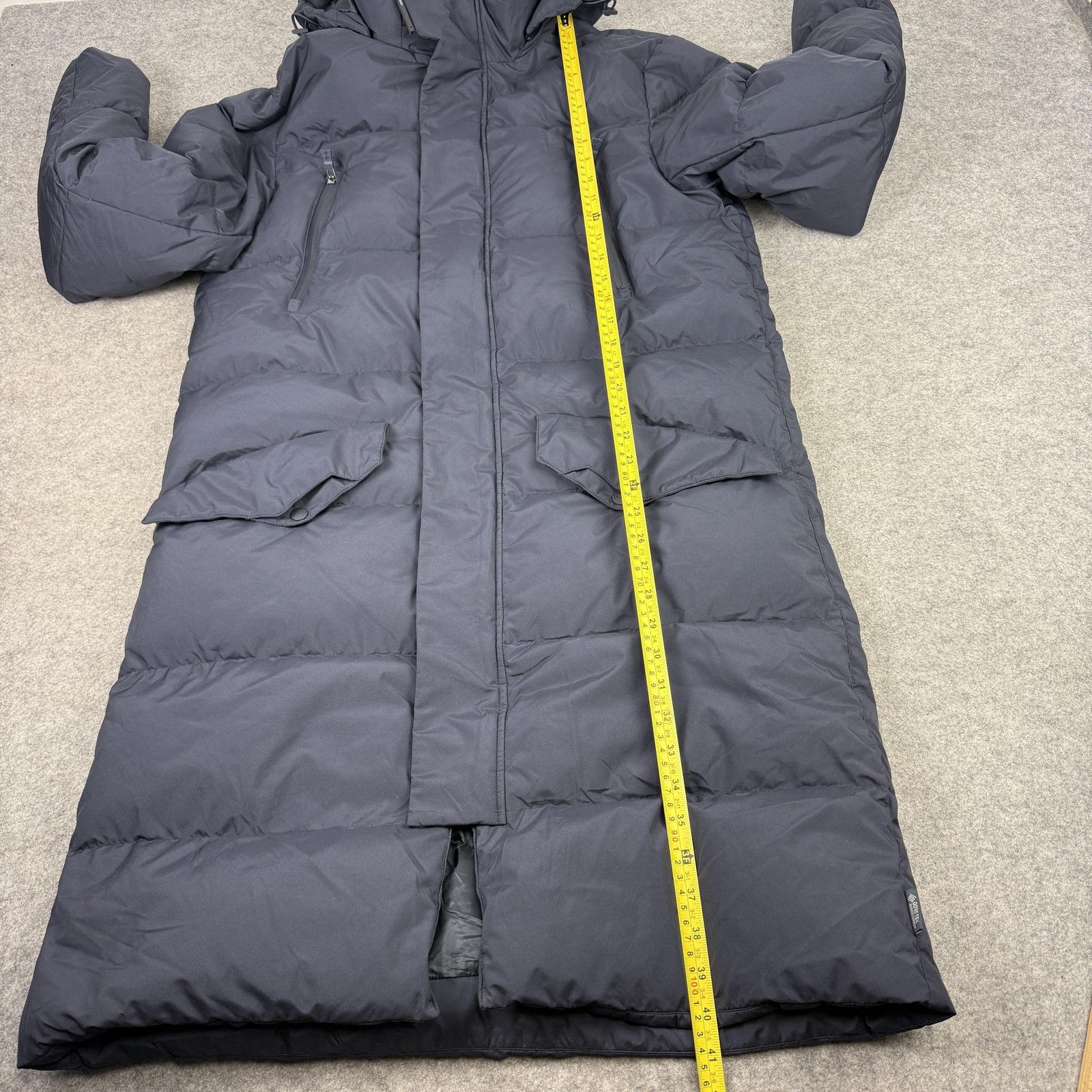Herno Jacket Mens 46 Blue Laminar Gore-Tex Infinium Down Long Parka Puffer Coat image 8