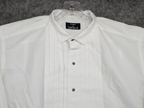Gitman Bros Shirt Mens 17 37 Tuxedo Pleated Front French Cuff Formal Dress Shirt - Picture 2 of 17