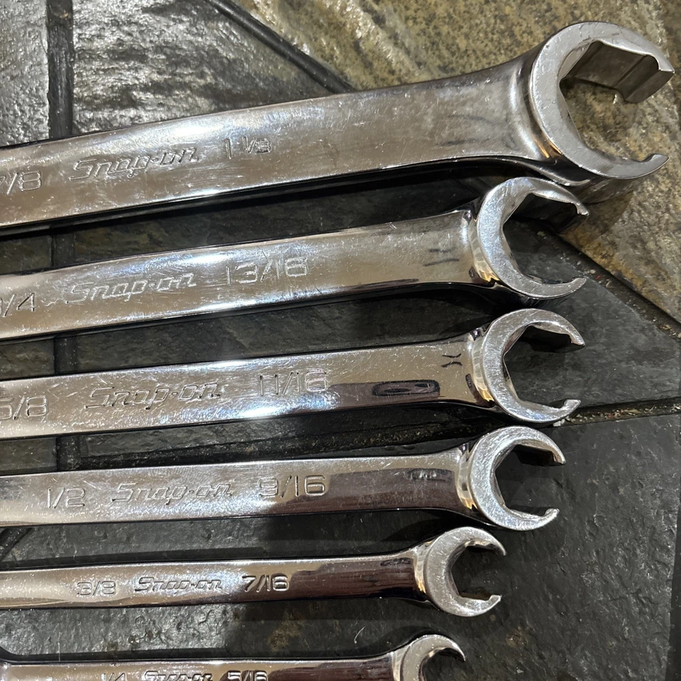 Juego de llaves de línea de tuerca acampanada Snap-on 6 piezas SAE cromadas serie RXH EE. UU. - Imagen 4 de 4