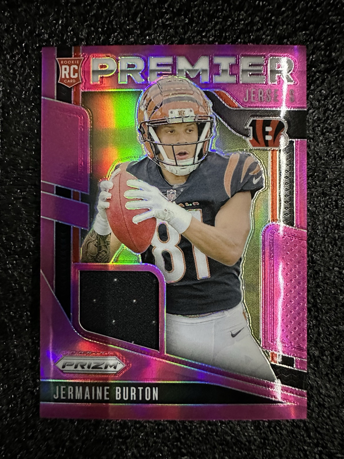 2024 Prizm Premier Jerseys Jermaine Burton Pink Prizm Rc #pj-jbn