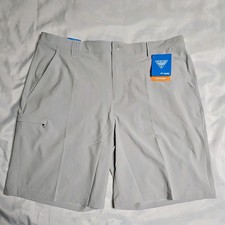 Columbia Men's PFG Shorts, Size 38, Lightweight Gray, Omni-Shade Fishing Shorts