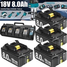 2PACK For Makita 18Volt 8.0Ah LXT Li-Ion Battery BL1860B BL1830 BL1850 / Charger