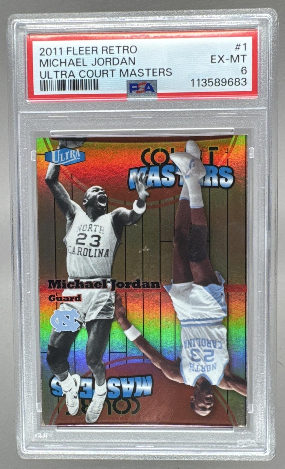 113589683 Michael Jordan 2011 Fleer Retro #1 Ultra Court Masters PSA 6