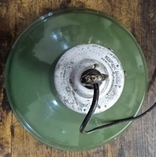 Vintage Benjamin Industrial Green Enamel Pendant Light – British Made – c1930s