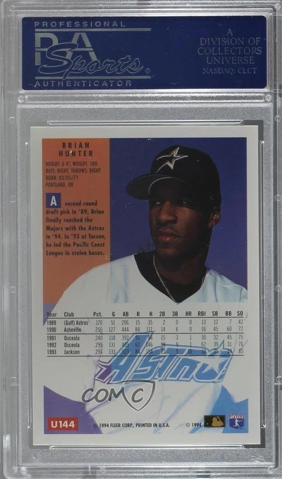 Juego de caja Fleer Update 1994 Brian Hunter #U144 PSA 10 GEM MT Foto 2 de 2