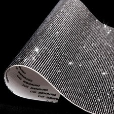 Bling Crystal Rhinestone Sheets Self Adhesive, Glitter Gem Sheet for Black