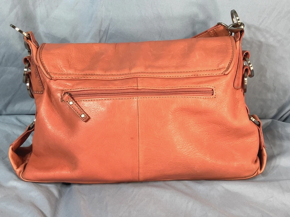 BOLSO DE CUERO MELOCOTÓN Y2K Kate Landry Cartera de Hombro GEMAS DE IMITACIÓN CON CORREA Plateado Foto 4 de 4