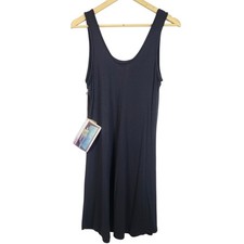 Purnell Womens Bamboo Knit Tank Dress Navy Blue Sleeveless Midi Size M Coastal