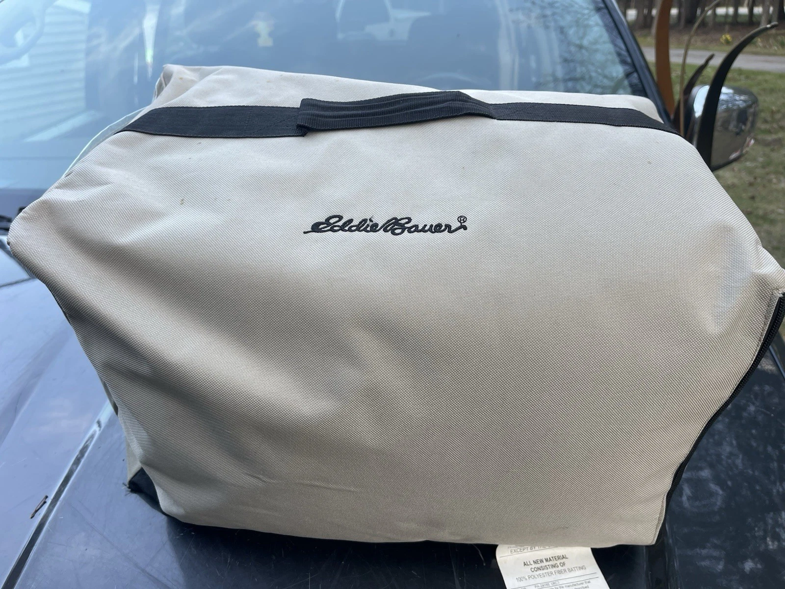Eddie Bauer Sleeping Bag Removable Comfort Shell Blue Pillow W Travel Bag