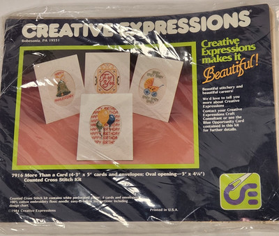 Creative Expressions More Than a Card 7916 Cross Stitch Card Kit w/ Floss Fabric